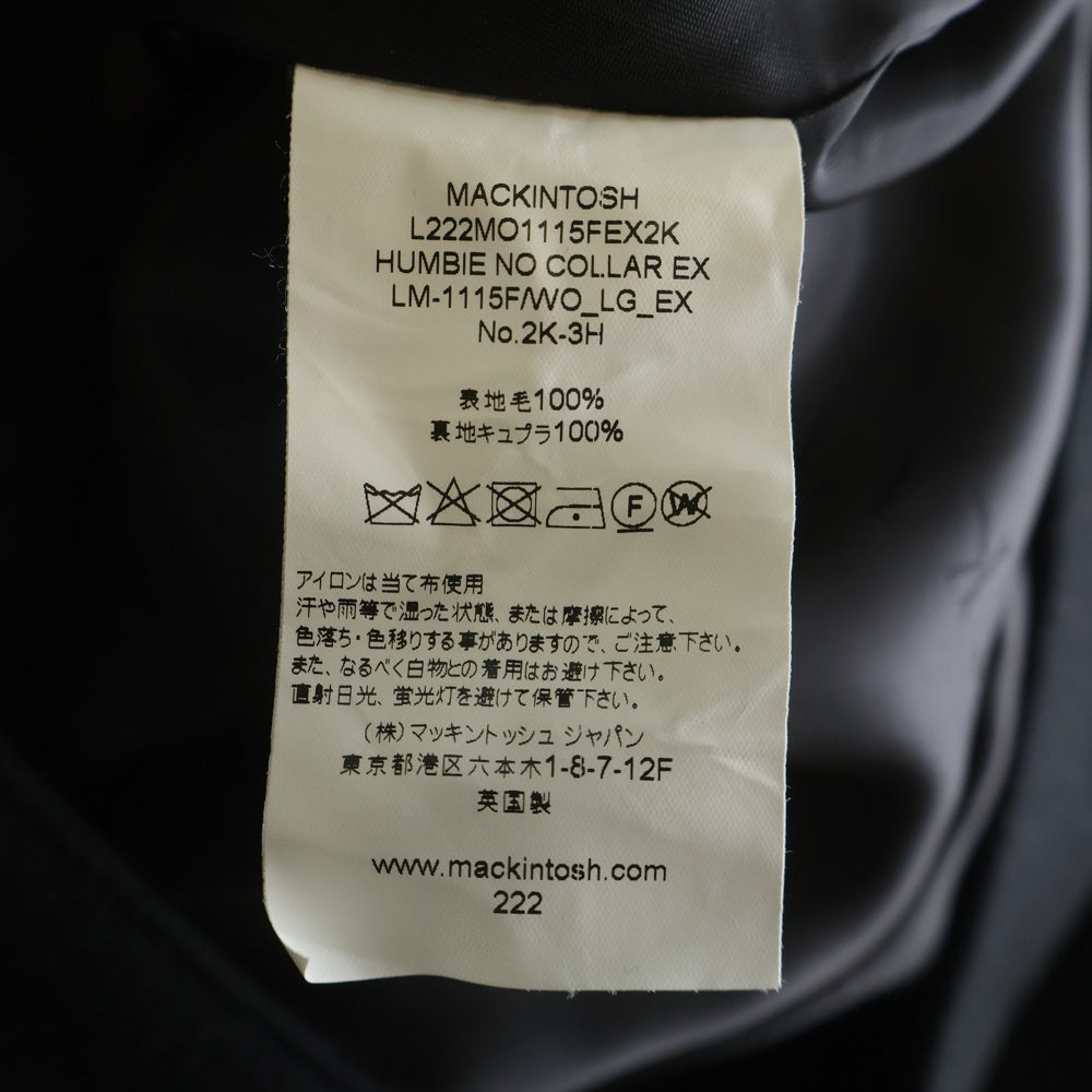 MACKINTOSH(マッキントッシュ) ノーカラー ウールロングコート ブラック L222MO1115FEX2K レディース