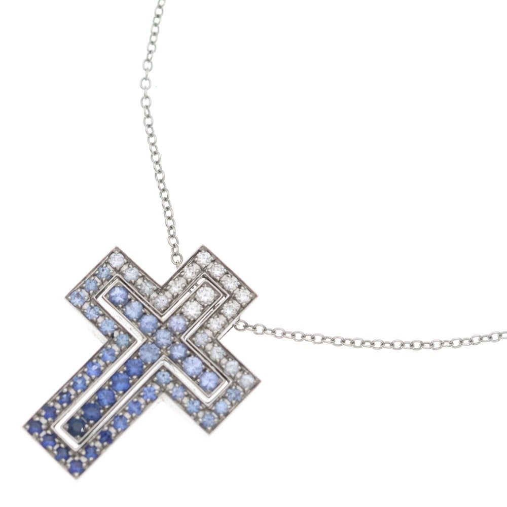 DAMIANI(ダミアーニ) ベルエポック アイスバーグ S ダイヤ サファイア ペンダント ネックレス チェーン ホワイトゴールド×ブルー 750WG