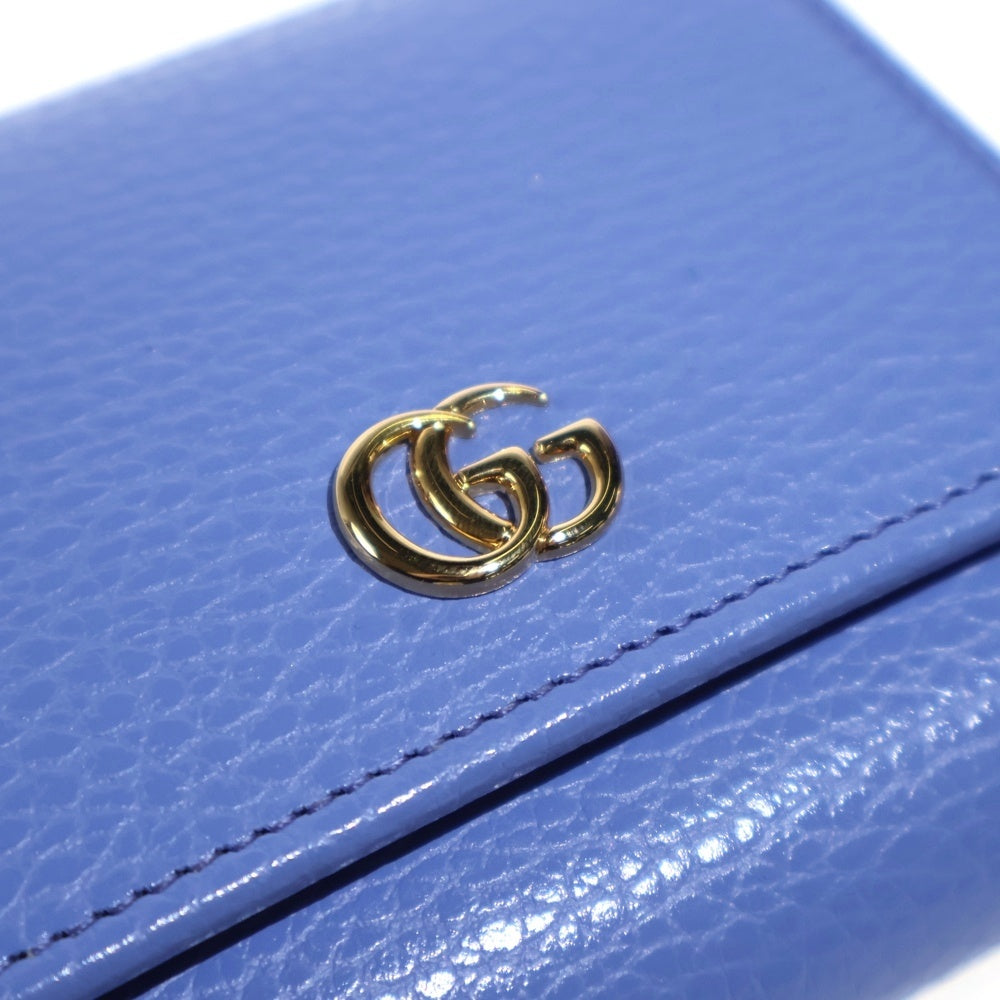 GUCCI(グッチ) GGマーモント 二つ折り財布 三つ折り財布 コインケース ブルーパープル×ピンク レザー 598587 ゴールド金具 レディース
