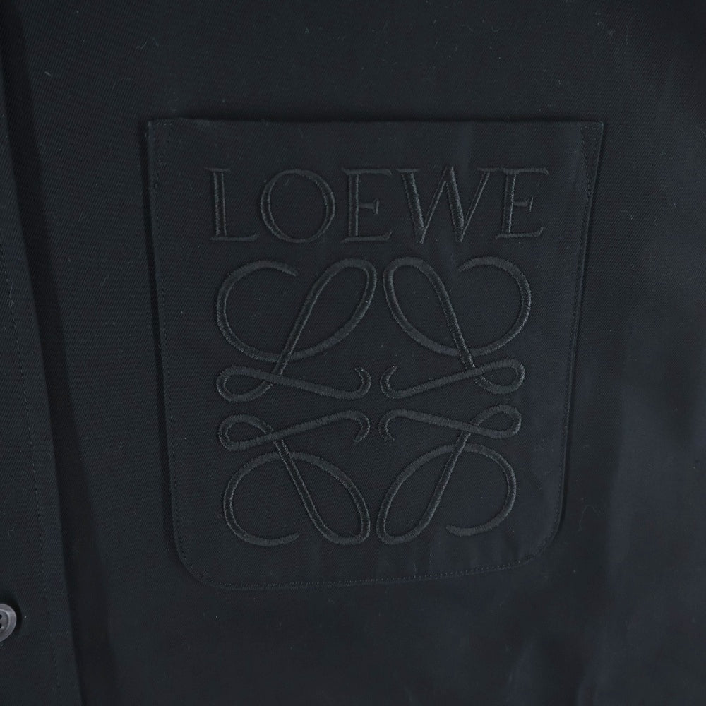LOEWE(ロエベ) Anagram Pocket Shirt アナグラムロゴ刺繍 ポケット 長袖シャツ ブラック H526Y05X82