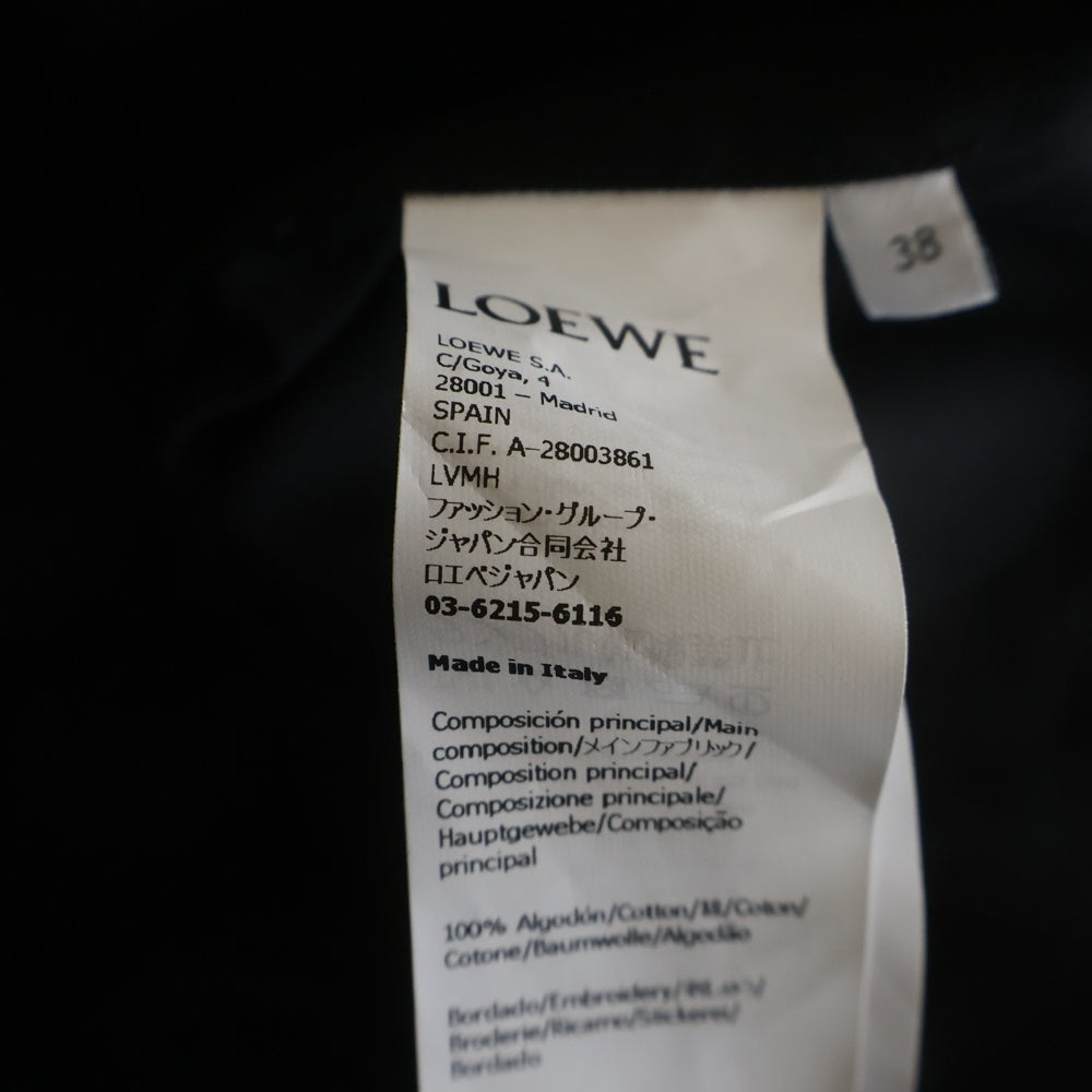 LOEWE(ロエベ) Anagram Pocket Shirt アナグラムロゴ刺繍 ポケット 長袖シャツ ブラック H526Y05X82