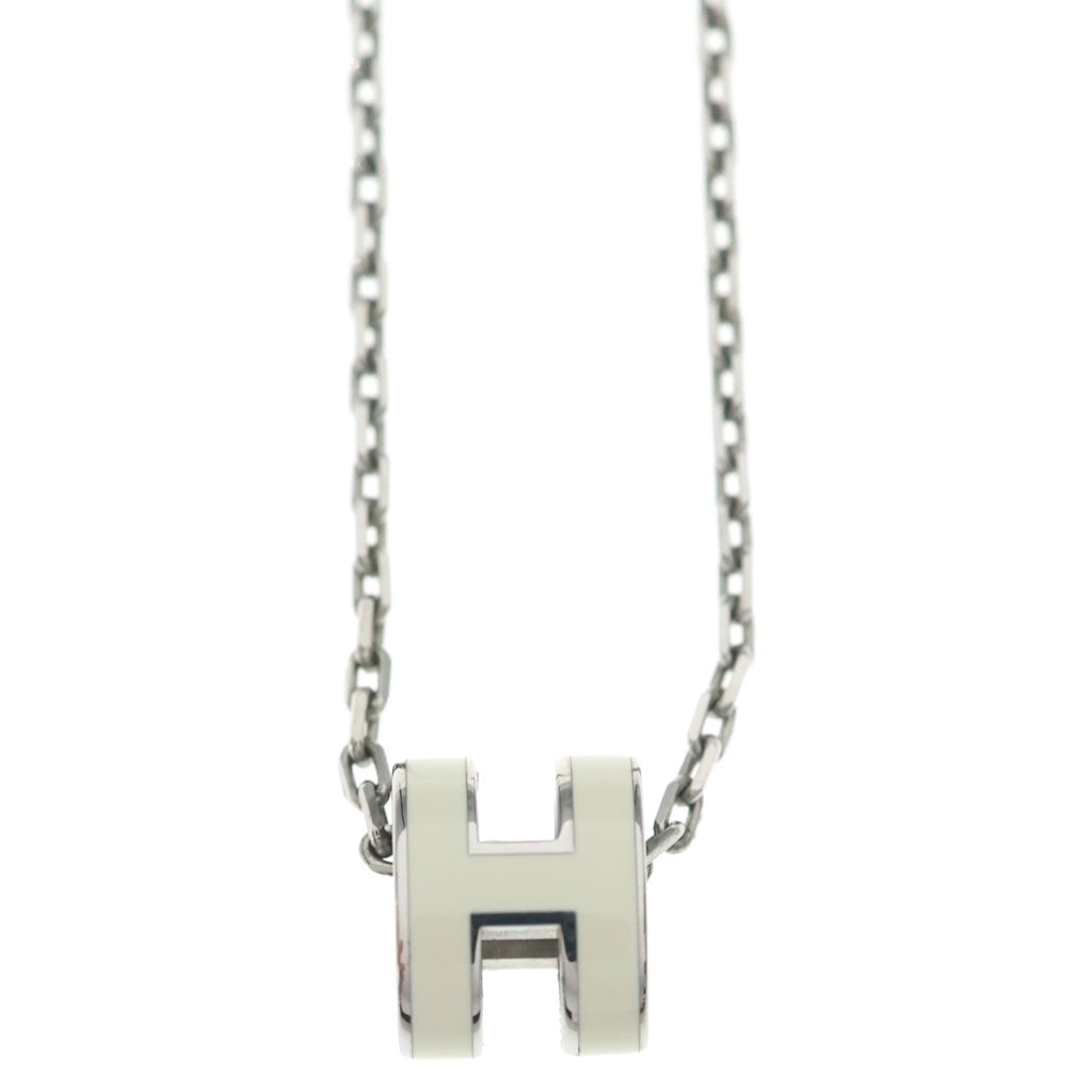 HERMES(エルメス) ポップH ミニ ネックレス ペンダント チェーン シルバー ホワイト レディース