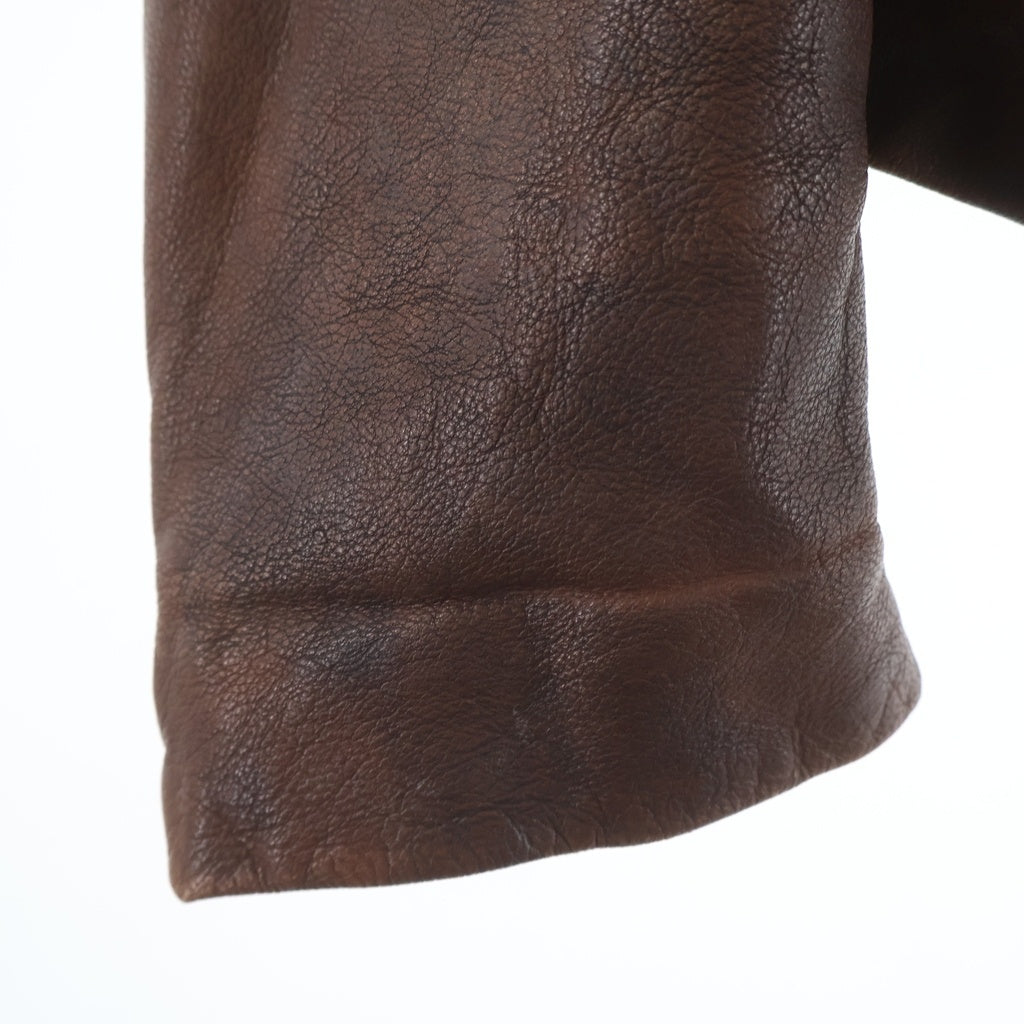 Maison Martin Margiela(メゾンマルタンマルジェラ) 04AW 八の字 5ジップ カウレザー シングル ライダース ジャケット ブラウン 30 PK019