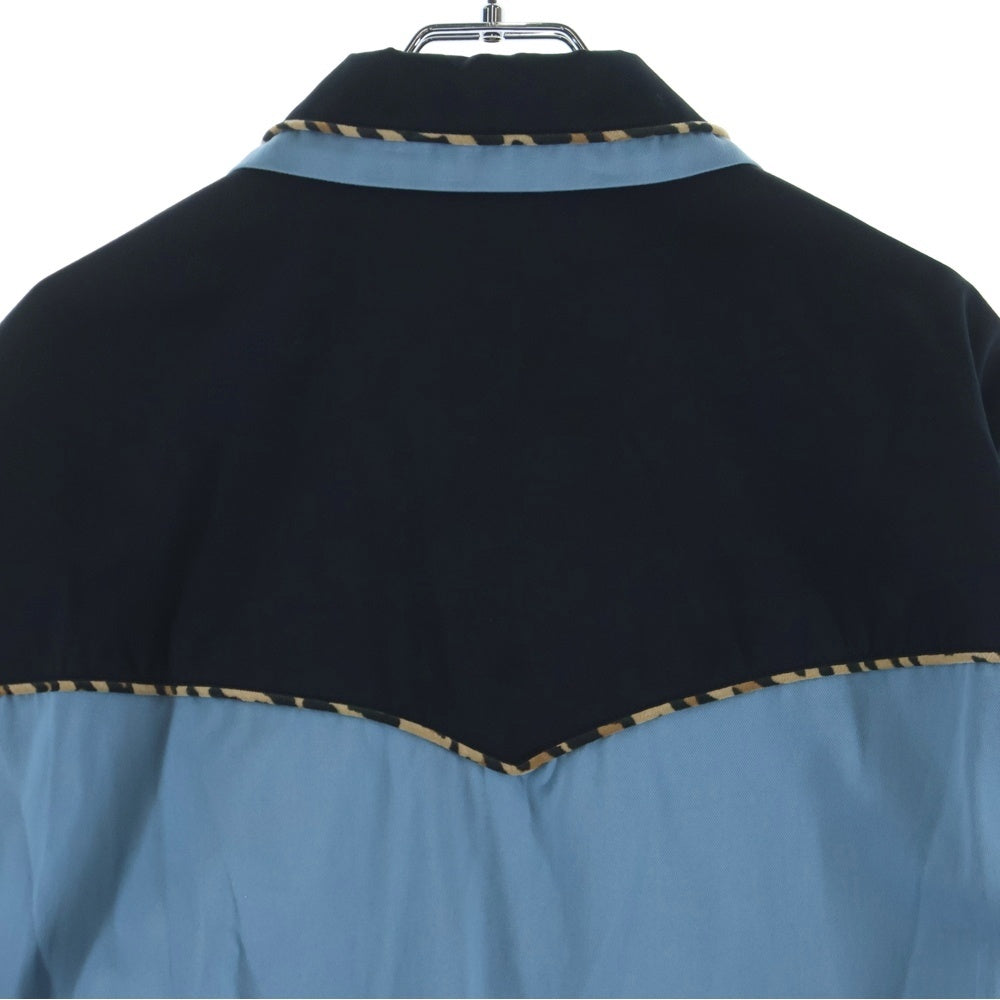 WACKO MARIA(ワコマリア) 26SS WESTERN JACKET (TYPE-2) レオパード柄 パイピング ジップアップ ウエスタンジャケット ブルー 26SS-WMO-BL09