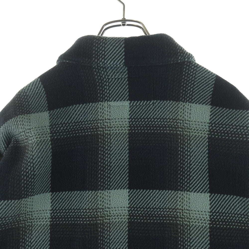 WACKO MARIA(ワコマリア) CHECK FLEECE SHIRT JACKET(TYPE-2) チェック総柄 ロゴ刺繍 フリース シャツジャケット グリーン