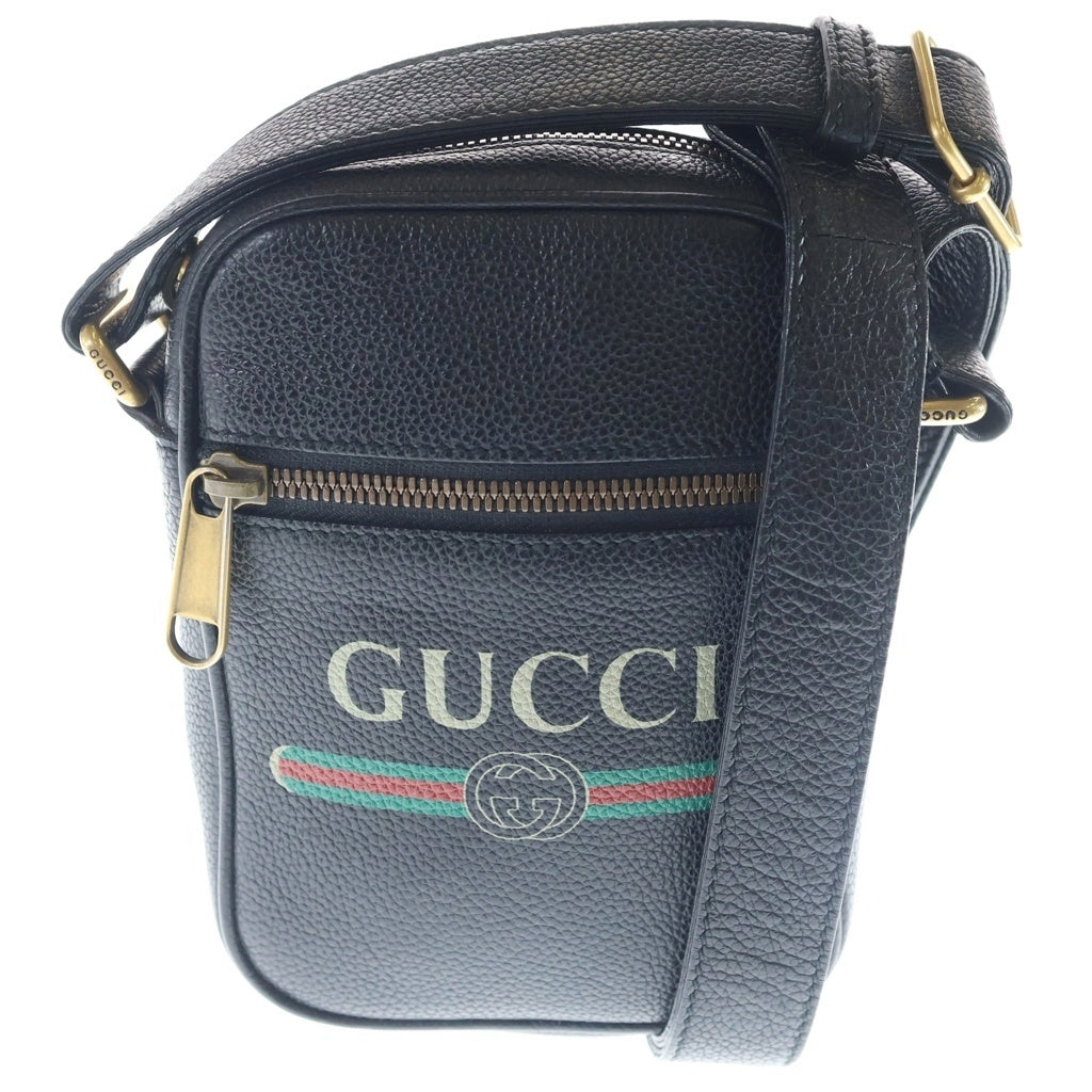 GUCCI(グッチ) シェリーライン ショルダーバッグ ミニバッグ ブラック レザー 574803 ゴールド金具