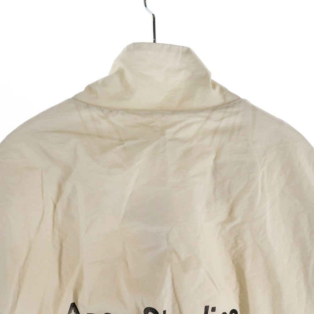 Acne Studios(アクネ ストゥディオズ) 24SS ユーズド加工 バックロゴプリント ジッパー ジップアップ トラックジャケット アイボリー FN-MN-OUTW001165