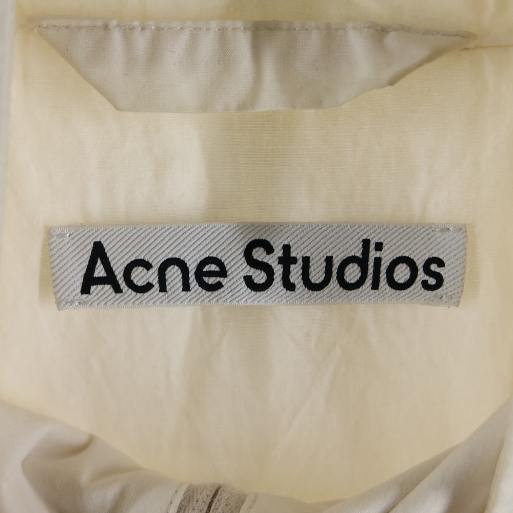 Acne Studios(アクネ ストゥディオズ) 24SS ユーズド加工 バックロゴプリント ジッパー ジップアップ トラックジャケット アイボリー FN-MN-OUTW001165