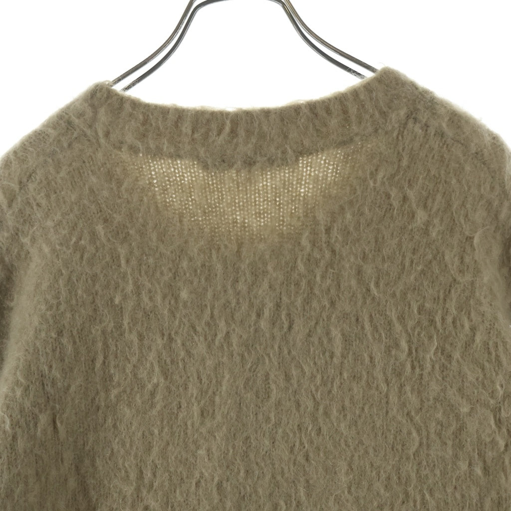 Acne Studios(アクネ ストゥディオズ) モヘア混 クルーネック ニット 長袖カーディガン カーキ FN-MN-KNIT000431