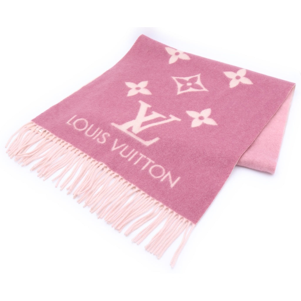 LOUIS VUITTON(ルイヴィトン) エシャルプ レイキャビック グラディエント モノグラム カシミヤ フリンジマフラー パープル/ピンク M77375 レディース