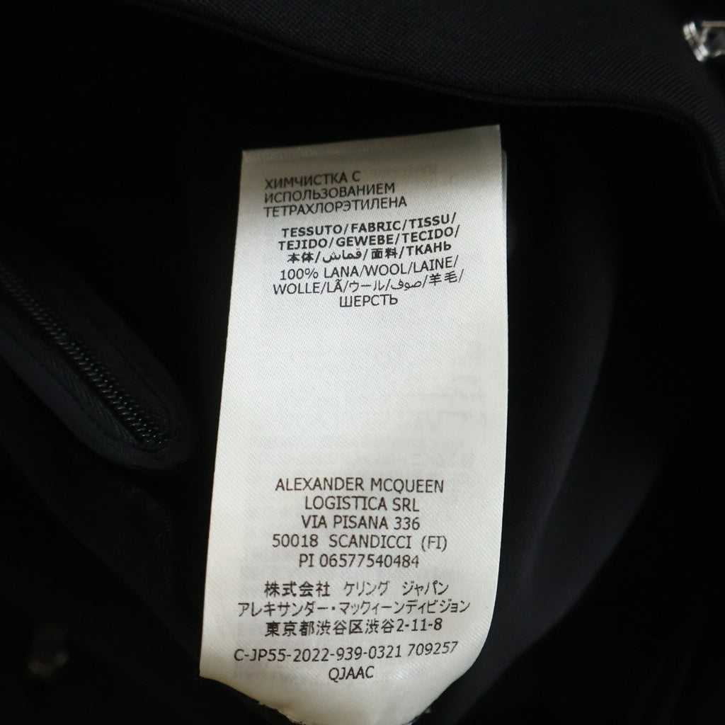 Alexander McQueen(アレキサンダーマックイーン) アシンメトリー ウール ドレープ フックデザイン ロングスカート ブラック レディース