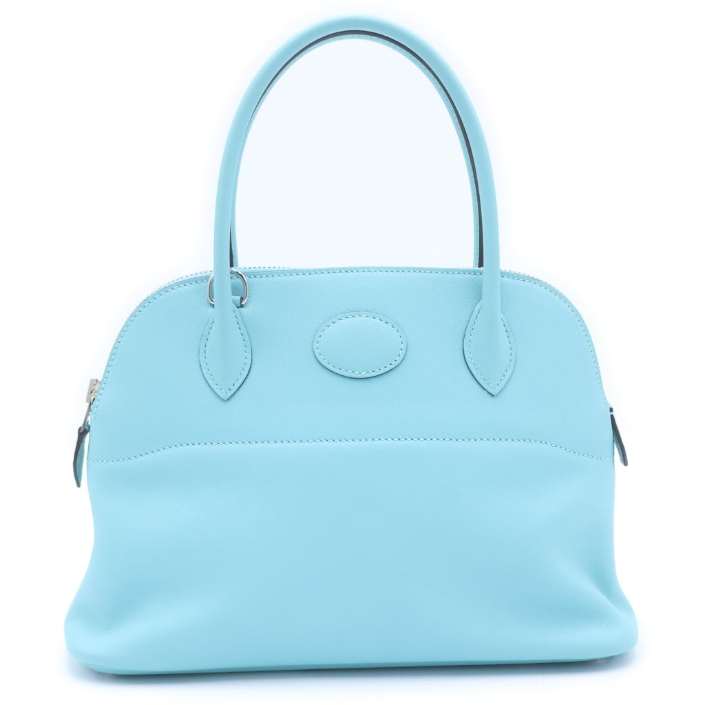 HERMES(エルメス) ボリード27 ブルーアトール スイフト レザー 2WAY ハンド ショルダーバッグ シルバー金具 ライトブルー X刻印 レディース