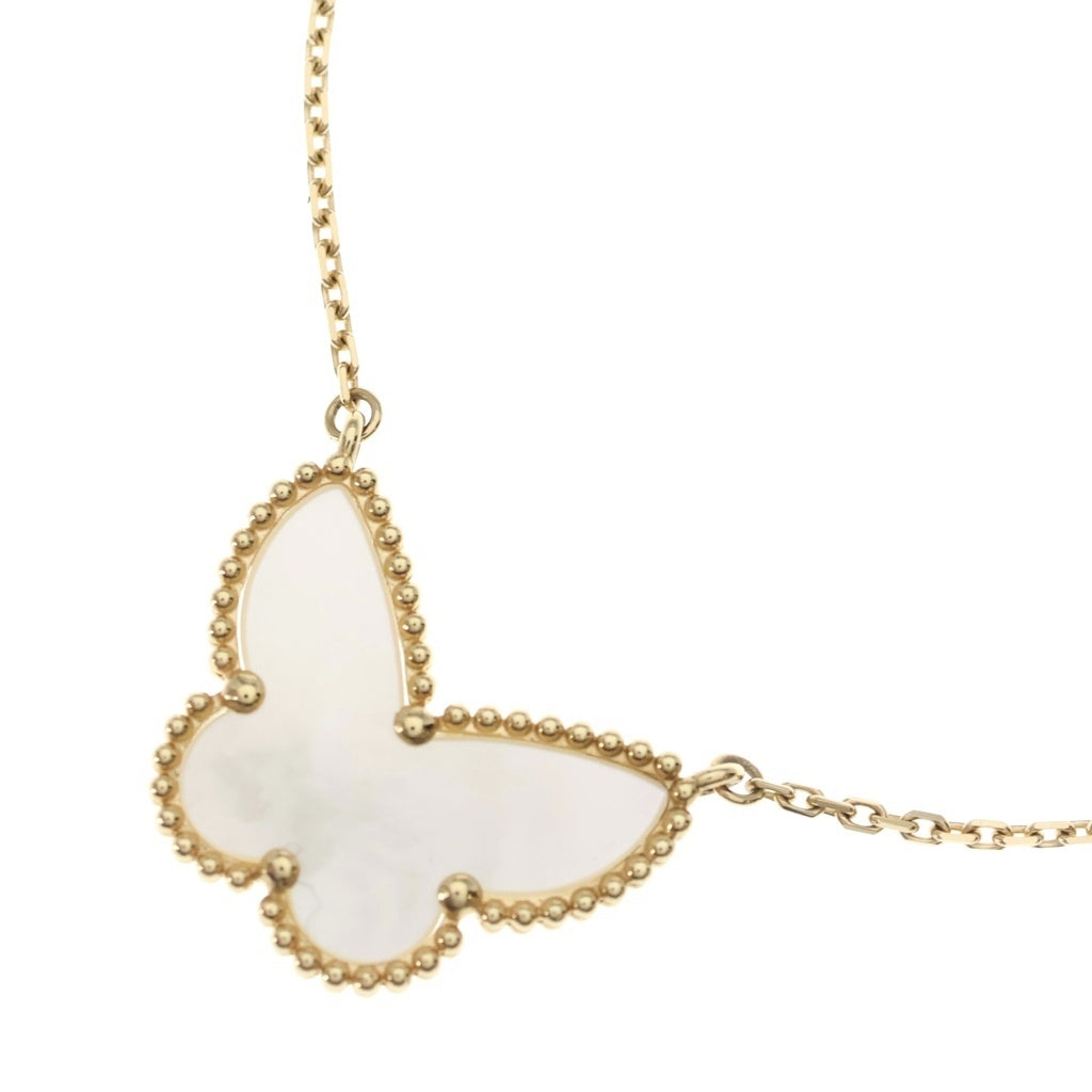 Van Cleef & Arpels(ヴァンクリーフアンドアーペル) ラッキーアルハンブラ パピヨン マザーオブパール ネックレス K18YG イエローゴールド VCARD99500 レディース