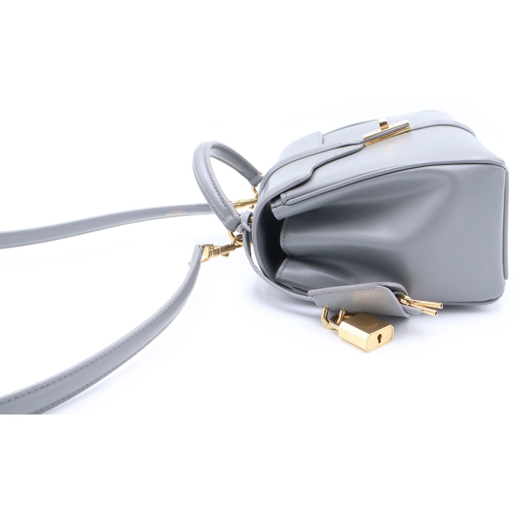 CELINE(セリーヌ) 16 セーズ スモール 2wayバッグ ハンドバッグ ミニバッグ ショルダーバッグ グレー レザー ゴールド金具 レディース