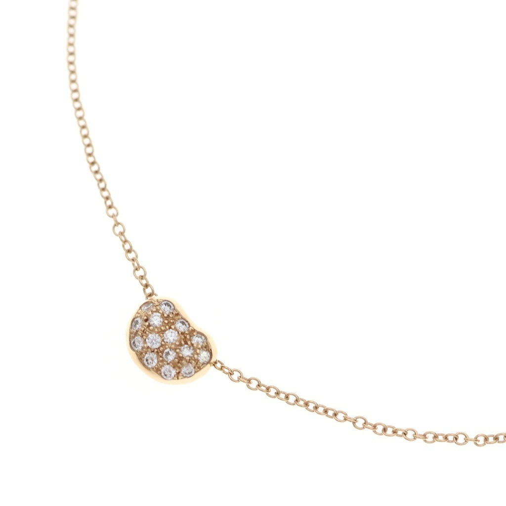 【メル21288】 ティファニー　スモールビーンネックレス　チェーン41㎝ TIFFANY & Co.(ティファニー) エルサ ペレッティ ビーンズ メレダイヤ
