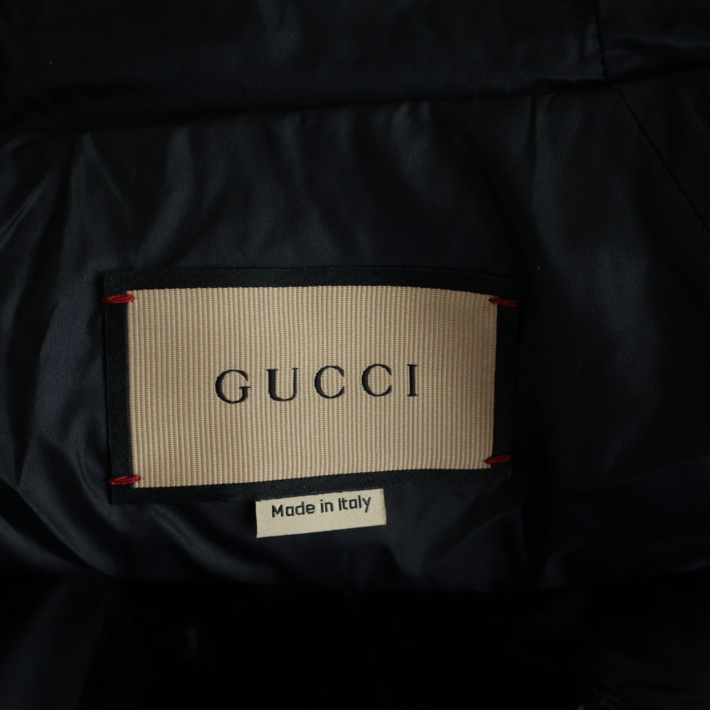 GUCCI(グッチ) GG パテント フーデッド ジップアップ コート ブラック 7717117