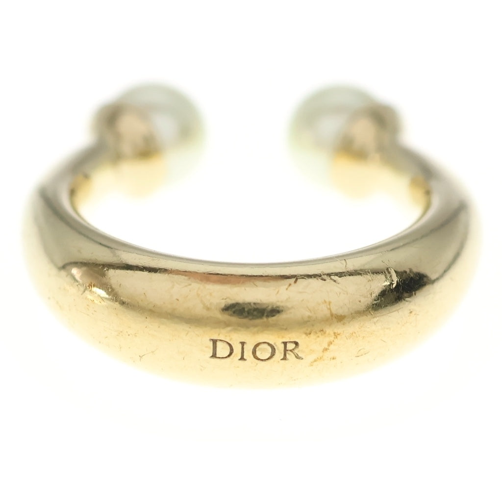 Christian Dior(クリスチャンディオール) フェイクパール リング 指輪 ゴールド×ホワイト GP #S レディース
