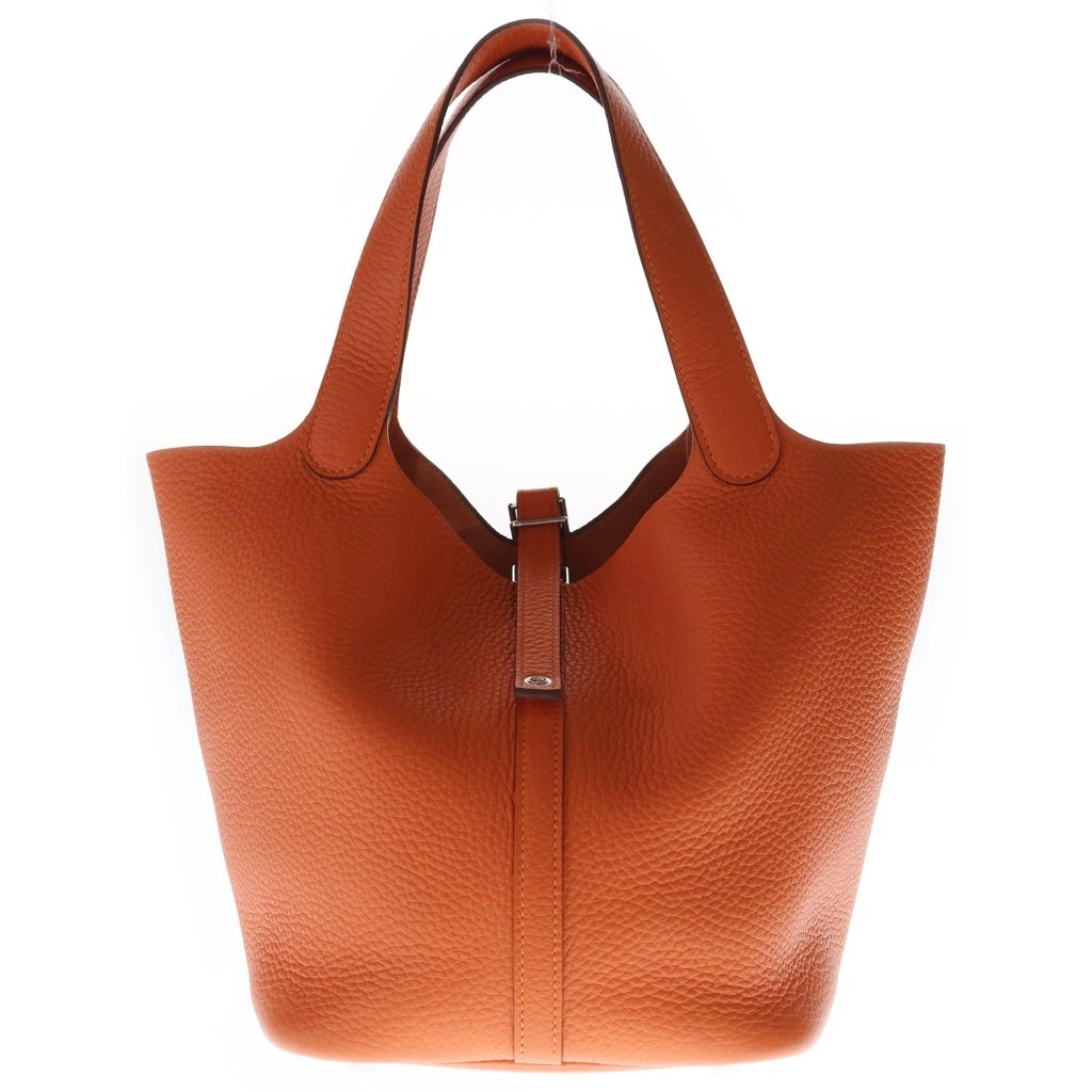 HERMES(エルメス) ピコタンMM トリヨンクレマンス レザー オレンジ シルバー金具 K刻印 レディース
