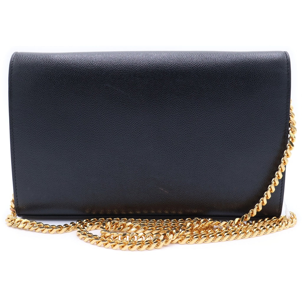 SAINT LAURENT PARIS(サンローランパリ) スターロゴチェーンショルダーウォレット ショルダーバッグ ブラック レザー 447933 ゴールド金具 レディース
