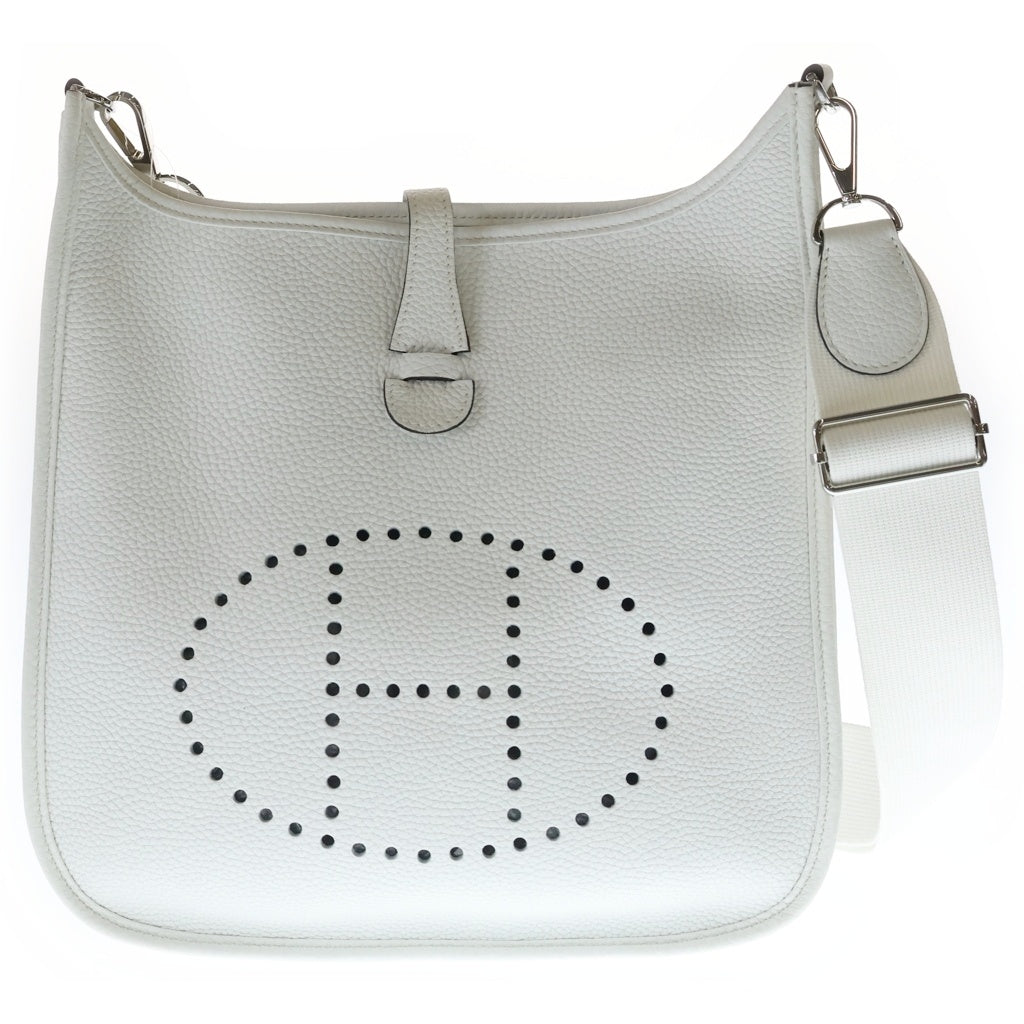 HERMES(エルメス) エブリンPM トリヨンクレマンス ショルダーバッグ ニューホワイト レザー シルバー金具 W刻印 レディース