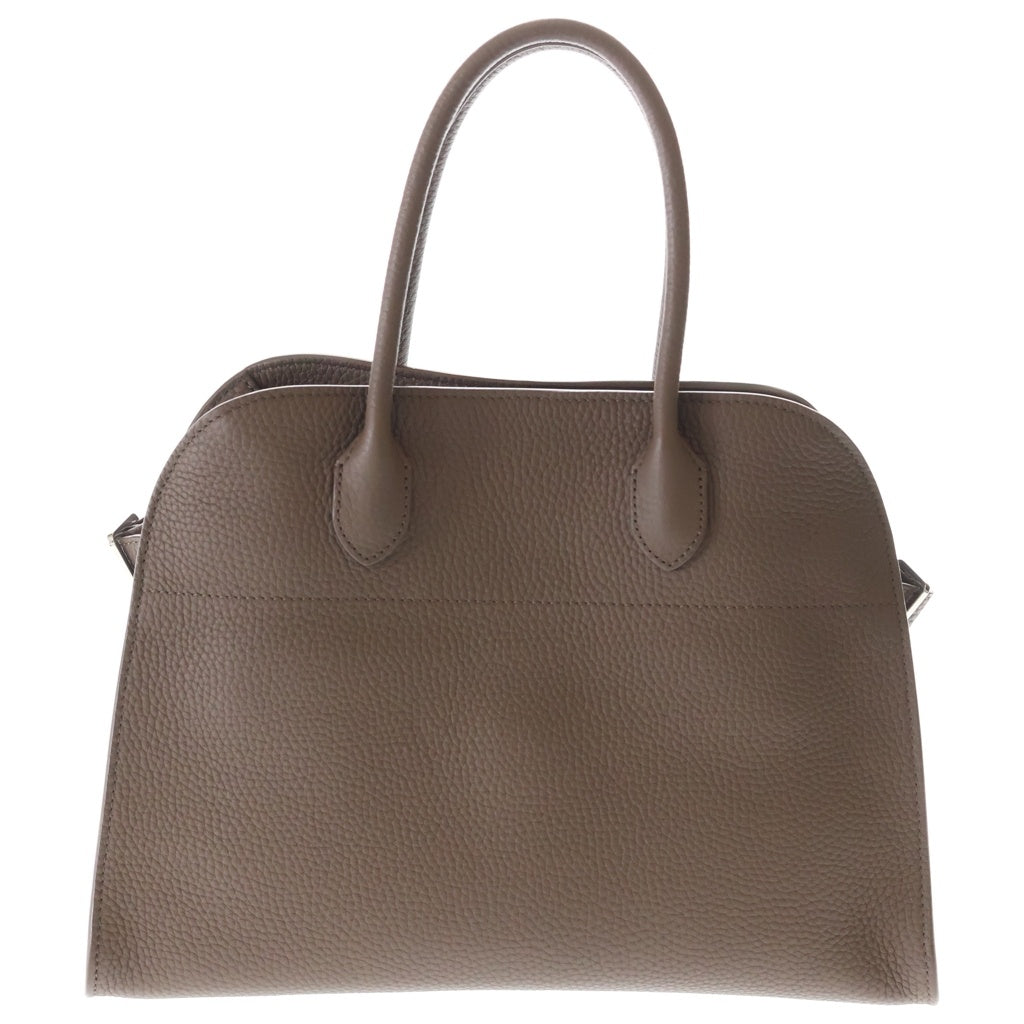 THE ROW(ザロウ) ソフトマルゴー12 レザー 2WAY ハンド ショルダーバッグ シルバー金具 ダークオリーブ ブラウン レディース