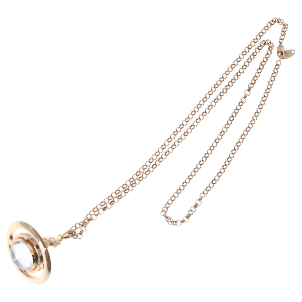 Vivienne Westwood(ヴィヴィアンウエストウッド) スモールオーブ ネックレス クォーツウォッチ 時計 シルバー文字盤 ピンクゴールド レディース