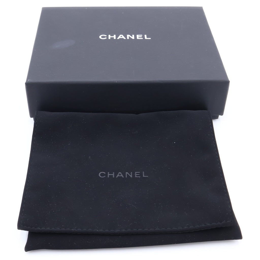 CHANEL(シャネル) ココマーク スペード×ハートチャーム 三つ折り財布 コンパクトウォレット コインケース ブラック キャビア ゴールド金具 レディース