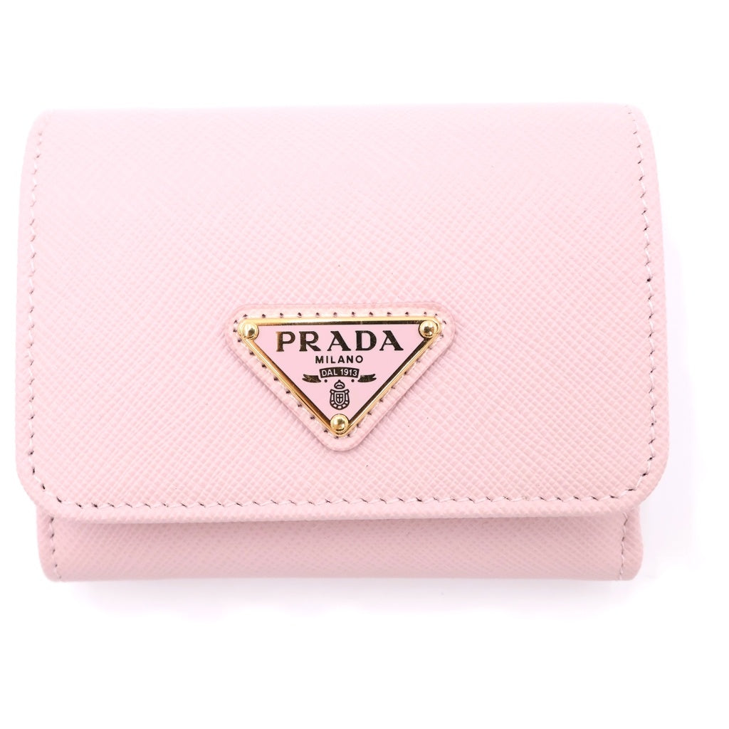 PRADA(プラダ) リップ柄 三つ折り財布 アラバスターピンク サフィアーノ 1MH043 レディース