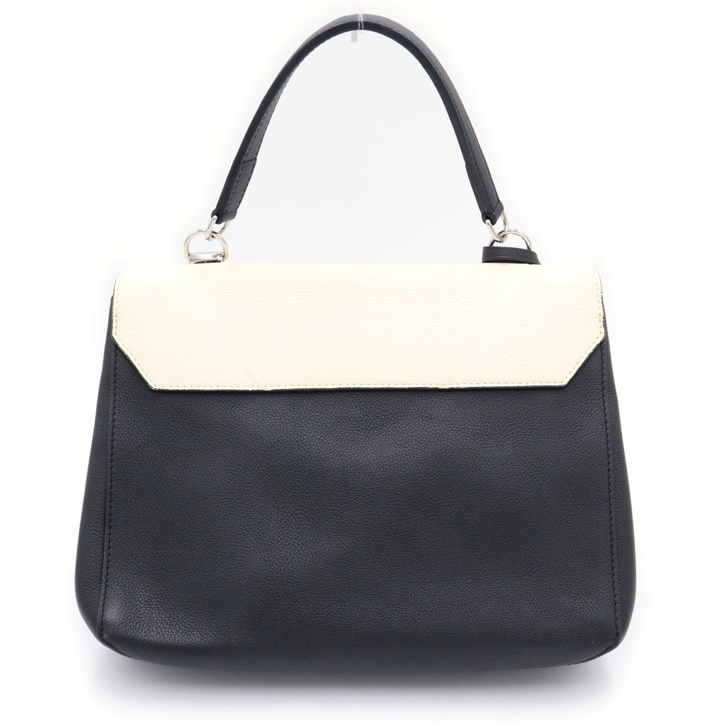 LOUIS VUITTON(ルイヴィトン) ロックミー2 メカニカルロックフラワー ハンドバッグ ショルダーバッグ 2WAYバッグ ホワイト×ブラック レザー M54111 シルバー金具 レディース