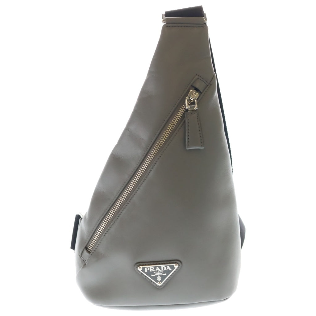 PRADA(プラダ) ヴィッテロダイノ ボディバッグ ショルダーバッグ グレー レザー 2VZ098 シルバー金具 レディース