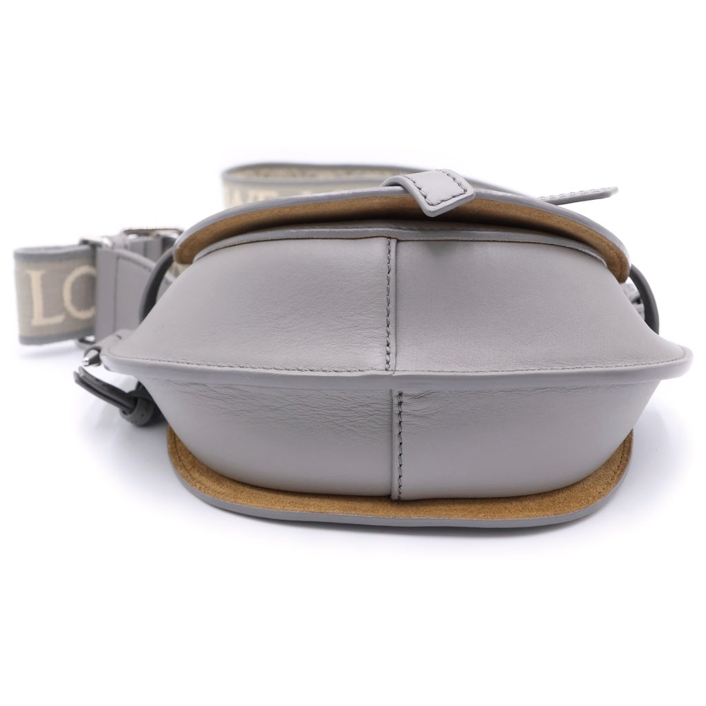 LOEWE(ロエベ) ゲートデュアルバッグ グレー ショルダーバッグ グレー レザー A650N46X13 シルバー金具 レディース