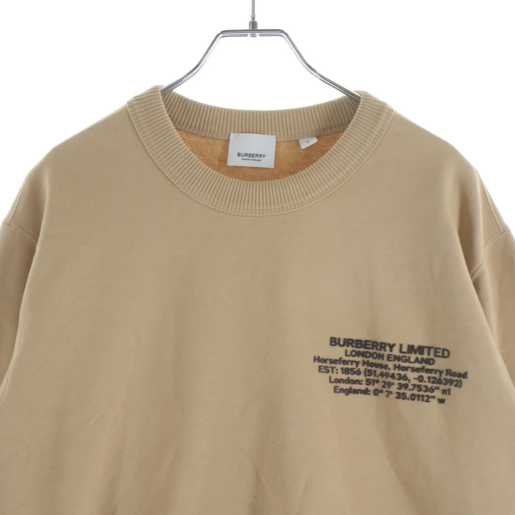 BURBERRY(バーバリー) フロントロゴスウェット トレーナー ベージュ #XS