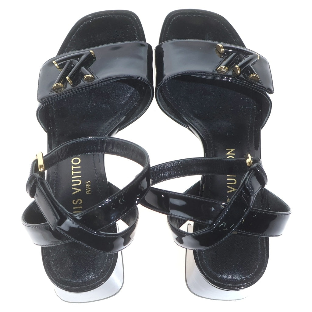 LOUIS VUITTON(ルイヴィトン) LV シェイク サンダル エナメルレザー ブラック レディース