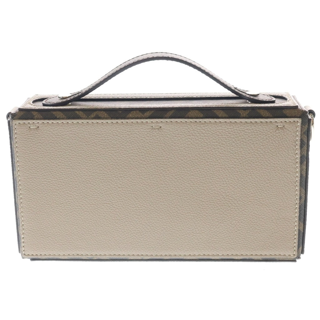 FENDI(フェンディ) バケット ソフトトランク 2WAYバッグ ハンドバッグ ショルダーバッグ ベージュ ブラウン レザー シルバー金具 レディース