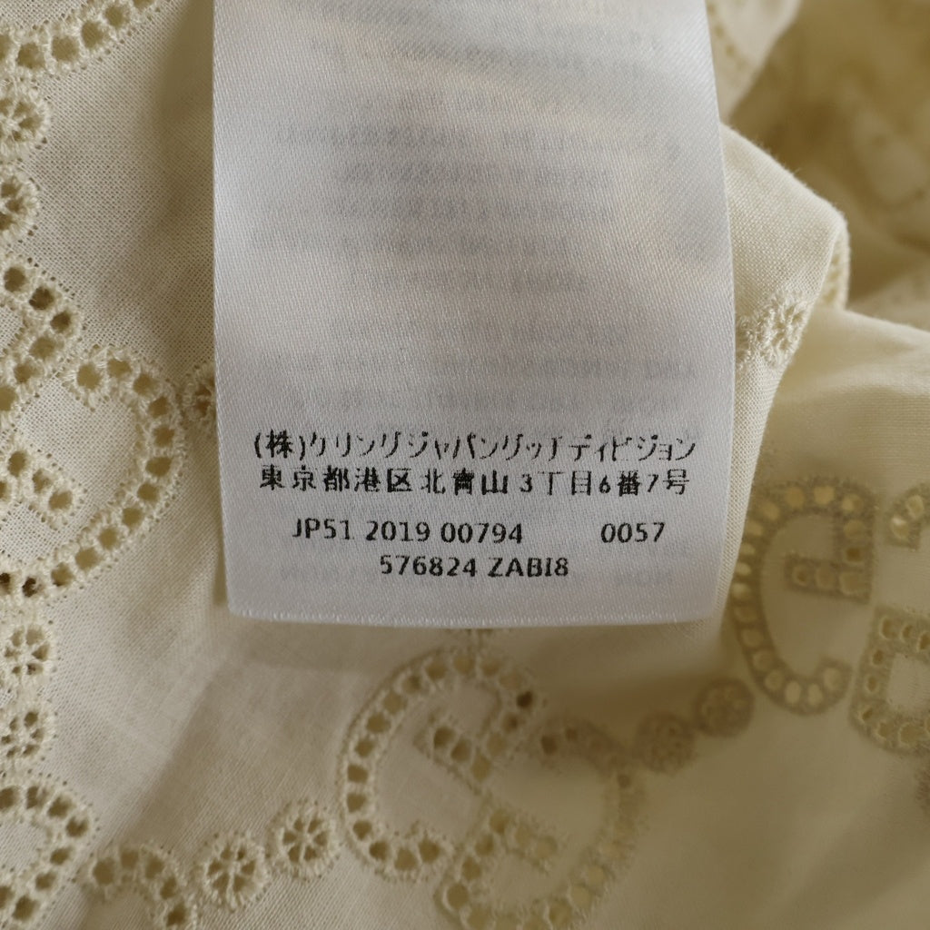 GUCCI(グッチ) GGイングリッシュ エンブロイダリー アイボリー 長袖ワンピース 38 576824 レディース