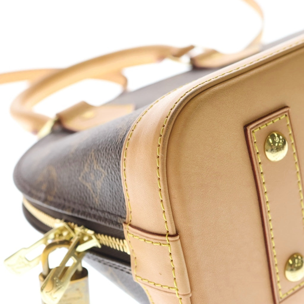 LOUIS VUITTON(ルイヴィトン) モノグラム アルマBB 2WAYバッグ ハンドバッグ ショルダーバッグ ブラウン レザー×PVC M46990 ゴールド金具 レディース