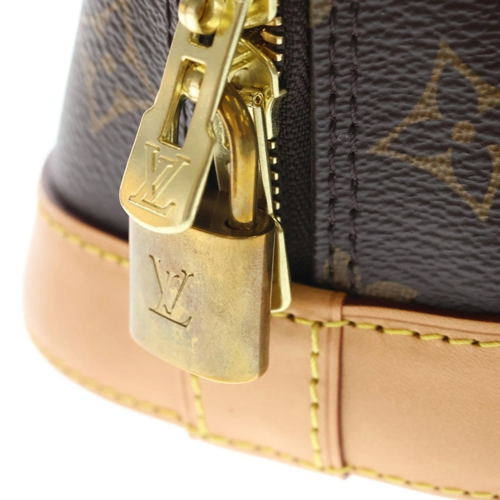 LOUIS VUITTON(ルイヴィトン) モノグラム アルマBB 2WAYバッグ ハンドバッグ ショルダーバッグ ブラウン レザー×PVC M46990 ゴールド金具 レディース