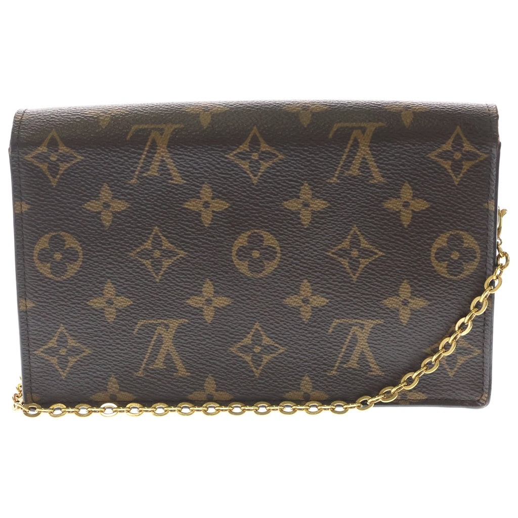 LOUIS VUITTON(ルイヴィトン) モノグラム ポルトフォイユフロールチェーン PVCレザー ショルダーバッグ ブラウン/フーシャ M69578 レディース