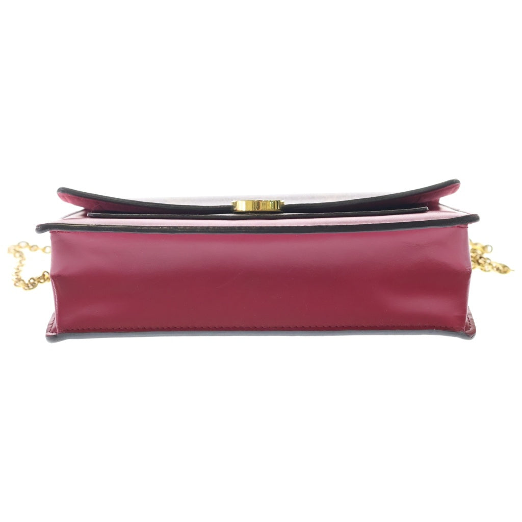 LOUIS VUITTON(ルイヴィトン) モノグラム ポルトフォイユフロールチェーン PVCレザー ショルダーバッグ ブラウン/フーシャ M69578 レディース