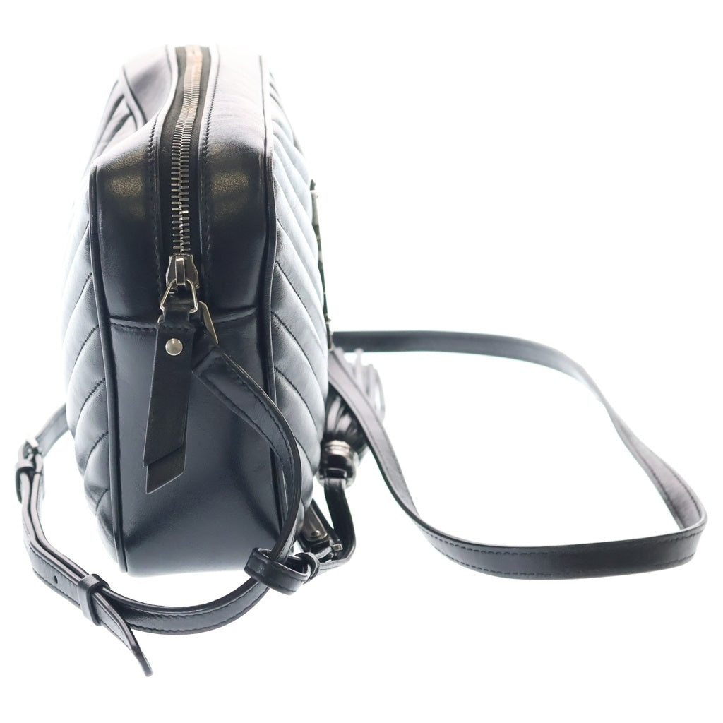 SAINT LAURENT PARIS(サンローランパリ) ルー ショルダーバッグ ブラック レザー 574494 シルバー金具 レディース