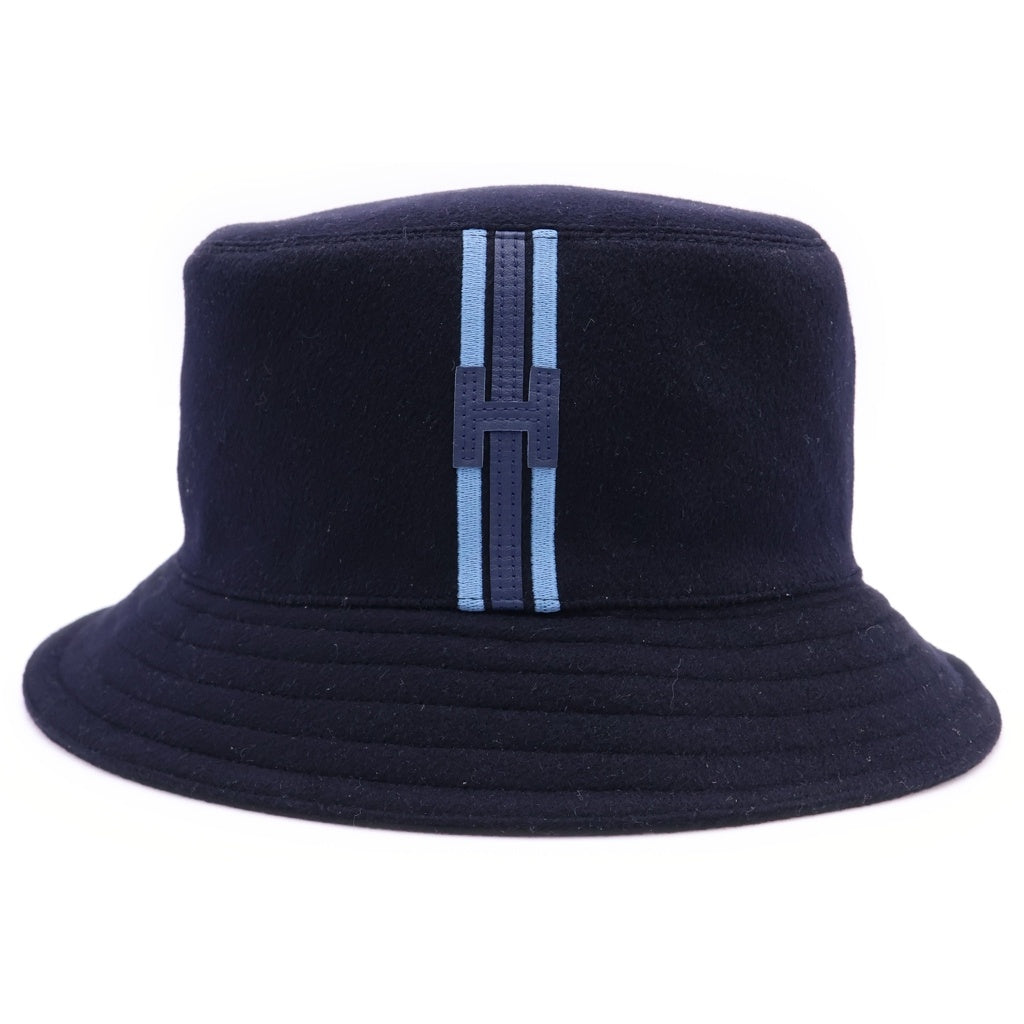 HERMES(エルメス) フレッド Hストライプ バケットハット ネイビー #57