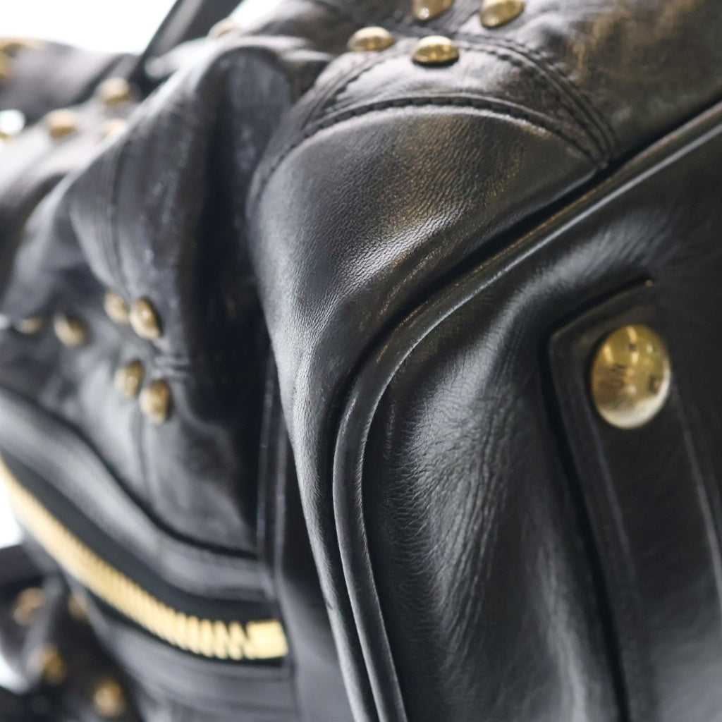 LOUIS VUITTON(ルイヴィトン) クルーズライン リヴェットバッグ ハンドバッグ ブラック レザー M95346 ゴールド金具 レディース
