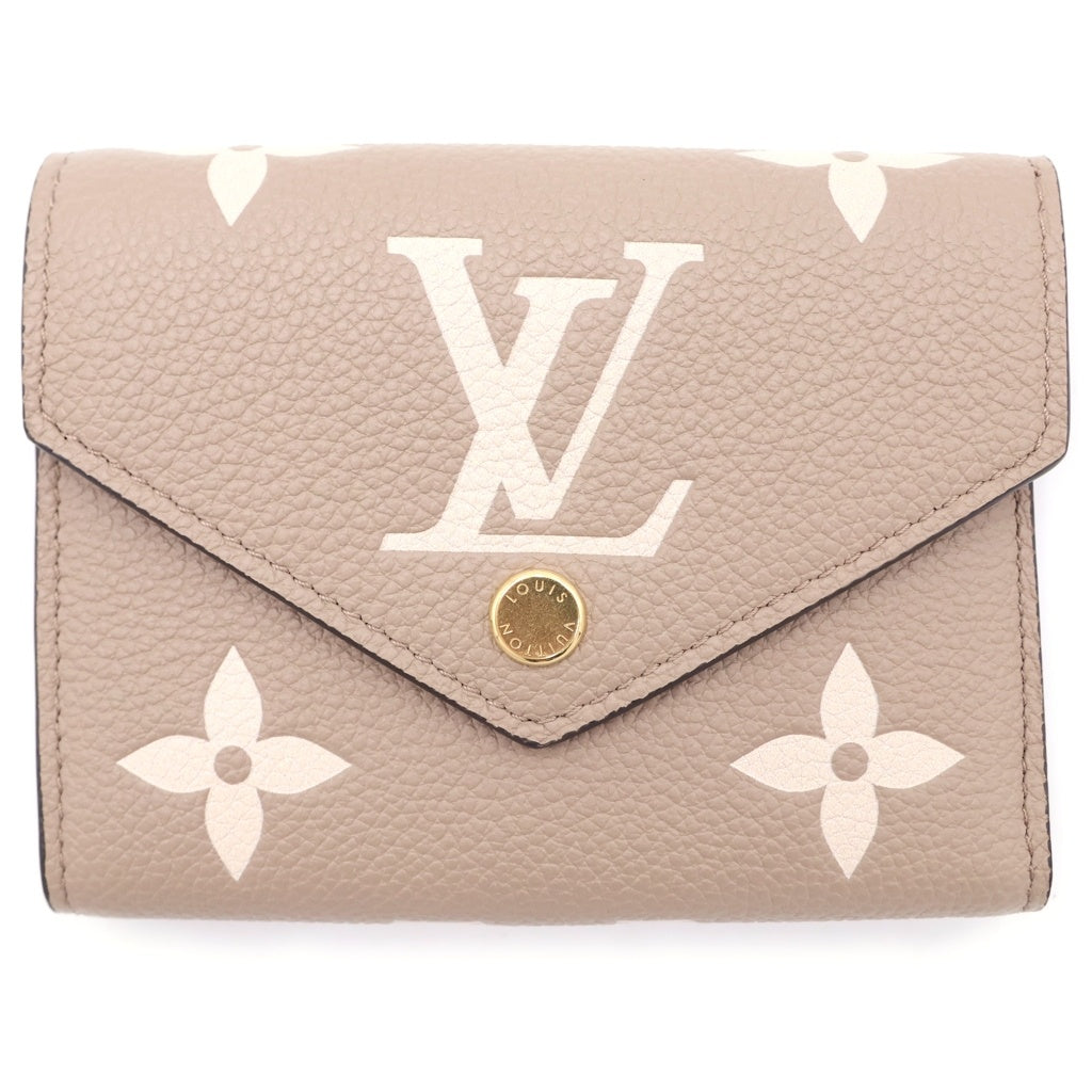 LOUIS VUITTON(ルイヴィトン) モノグラム アンプラント ポルトフォイユ ヴィクトリーヌ 三つ折り財布 M81861 バイカラー トゥルトレールクレーム ベージュ系 レディース