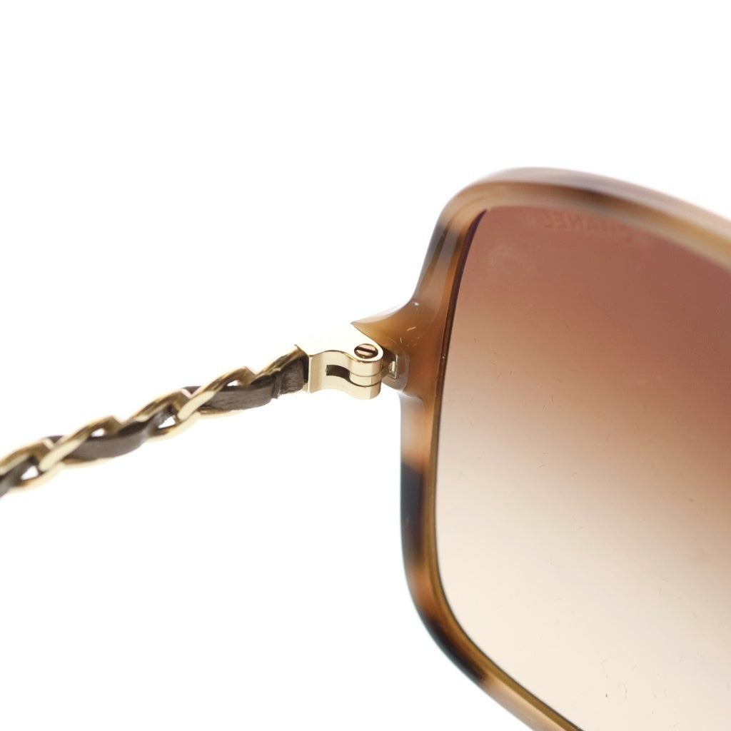 CHANEL(シャネル) バタフライ フレーム ココマーク チェーン カラーサングラス メガネ 5210-Q-A ブラウン系 レディース