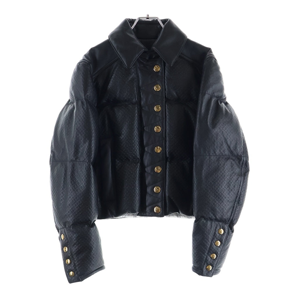 LOUIS VUITTON(ルイヴィトン) 23AW モノグラム エンボス ラムレザー ダウンジャケット ブラック レディース RW232WB DWH FPLJ82