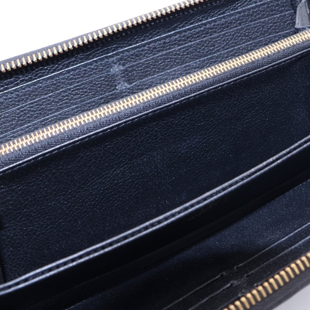 LOUIS VUITTON(ルイヴィトン) モノグラムアンプラント ジッピーウォレット ロングウォレット 財布 レザー ゴールド金具 ブラック M61864 レディース