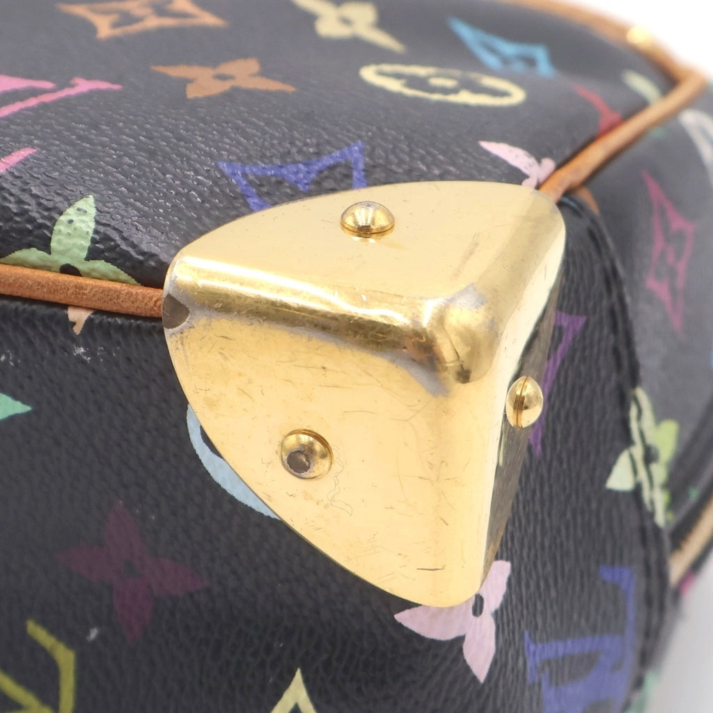 LOUIS VUITTON(ルイヴィトン) マルチカラー トゥルーヴィル ハンドバッグ ブラック×ブラウン レザー×PVC M92662 ゴールド金具 レディース