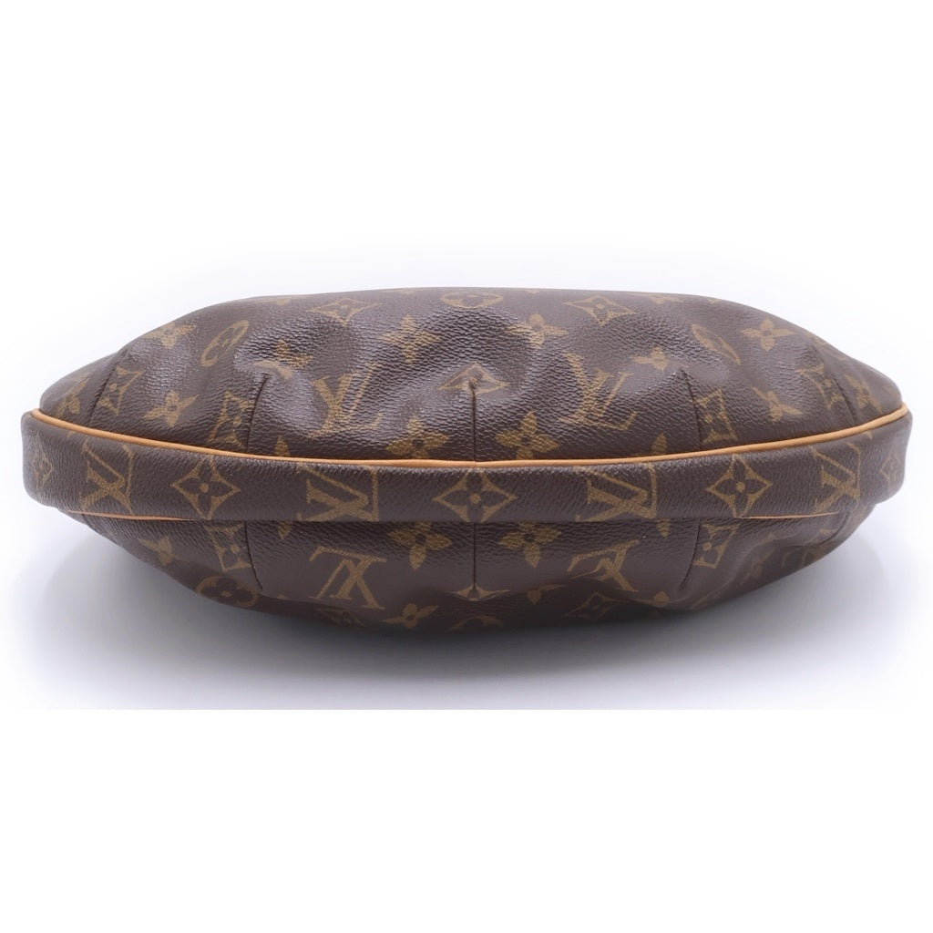 LOUIS VUITTON(ルイヴィトン) モノグラム クロワッサンMM ショルダーバッグ ブラウン レザー×PVC M51512 ゴールド金具 レディース