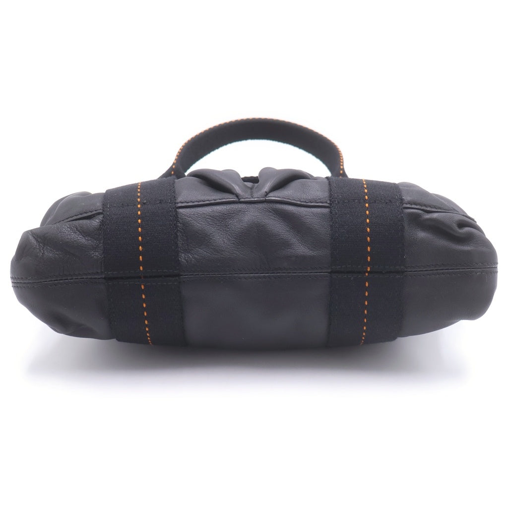 HERMES(エルメス) キャラバンホリゾンタルPM ヴォーデルマ ショルダーバッグ ハンドバッグ 2WAYバッグ ブラック レザー シルバー金具 レディース