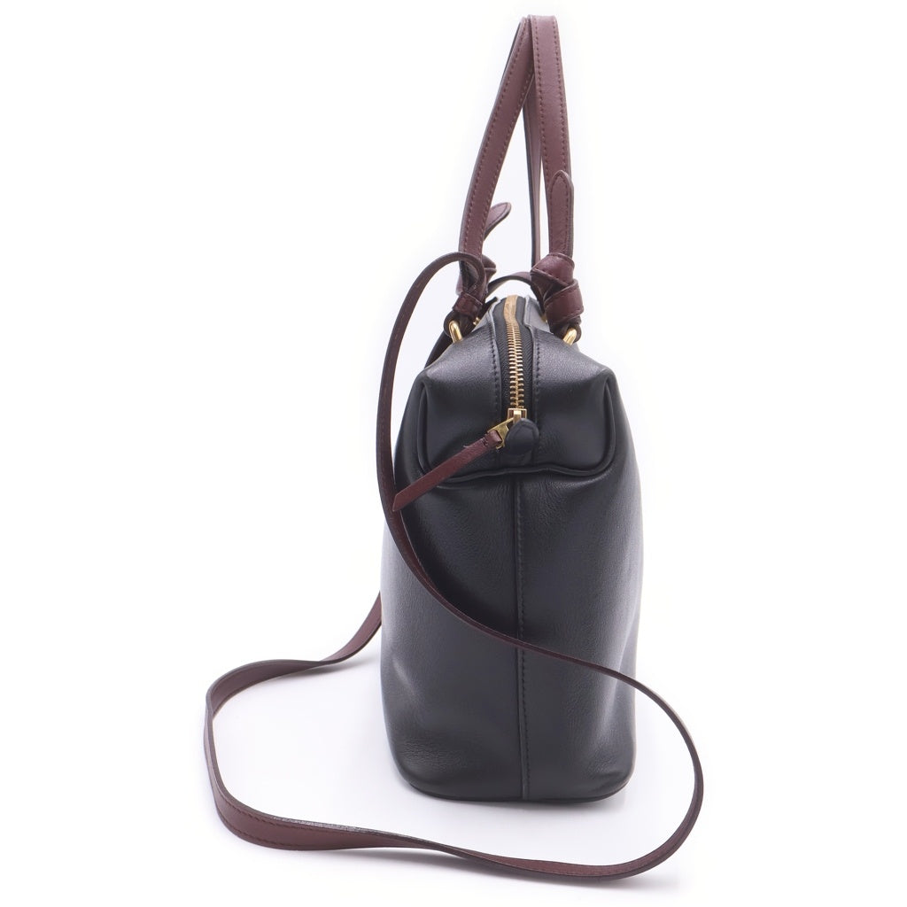 CELINE(セリーヌ) ソフトキューブ スモール 2WAYハンドバッグ ブラック×レッド レザー レディース
